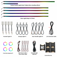 Kit d'éclairage d'ambiance intérieur de voiture, LED acrylique, symphonie de couleurs RGB, décoration complète, prise en charge du logo personnalisé, OEM, vente en gros, modèle 12V 06