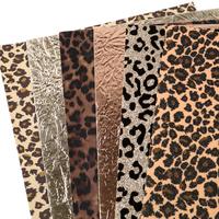 Feuilles de paillettes mélangées en tissu gaufré à texture tressée léopard pour meubles et fins décoratives