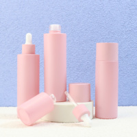 Ensemble de flacons cosmétiques mats roses de 100 ml, 50 ml et 30 ml, emballage pour flacons pompe à mousse pour le visage, flacons pulvérisateurs