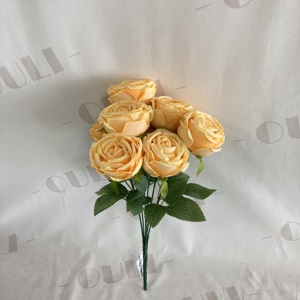 Ramo de Flores Artificiales de Seda, Ramo de Rosas Artificiales de 9 Cabezas, Multicolor, Decoración de Boda, 9 Cabezas - Product Image 5