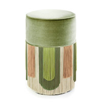 Repose-pieds de maquillage rembourré en velours pour salon moderne Pouf rond pour canapé avec franges Pouf avec glands pour villa résidentielle