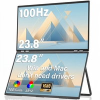 Écran pliable extensible 23,8 pouces 1080p 100Hz, double moniteur portable pour ordinateur portable, jeux, multitâches, études, projets créatifs