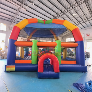 Castillo inflable gigante arcoíris de calidad comercial para fiestas al aire libre, brincolín inflable para niños - Product Image 1