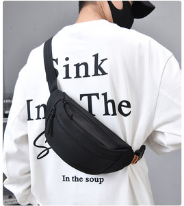 Sac bandoulière décontracté japonais tendance pour hommes, sac banane unisexe de sport grande capacité, sac de poitrine, sac banane - Product Image 6