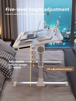 Bureau d'ordinateur portable ergonomique pliable pour lit - Table d'étude portable avec porte-gobelet et fente pour tablette - Plateau de lit multifonctionnel