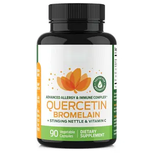 2022 OEM nuove capsule di quercetina vegetale naturale calda 500mg con bromelina Advanced Sinus Allergy Supplement con vitamina C