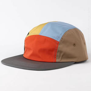 Gorra de Campamento Personalizada con Etiqueta Tejida para <span class=keywords><strong>Hombre</strong></span>, Gorra de Campamento de 5 Paneles Bordada, Ligera, de Nailon, con Visera Plana - Product Image 1