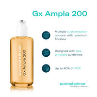 Bouteille en verre Gx Ampla 200 de 200 ml avec bouchon à vis 24-410, logo personnalisé, soins de la peau, soins des cheveux, soins pour hommes, Gerresheimer Ref.5883.1