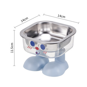 ชามอาหารสัตว์เลี้ยงสแตนเลสพร้อมขาตั้งกันลื่น ป้องกันการหก สำหรับแมวและสุนัข ใส่อาหารและน้ำ - Product Image 5