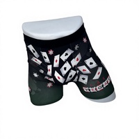 Boxers imprimés pour hommes, motif jetons de poker, sous-vêtements tissés, taille élastique, pour usage quotidien décontracté