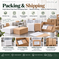 Papier d'emballage alimentaire en pure pâte de bois vierge, blanc naturel, pour l'emballage alimentaire, la doublure intérieure et le séparateur de produits