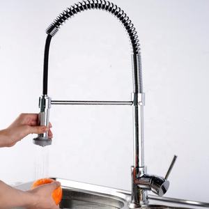 Mezclador de fregadero de acero inoxidable clásico de un solo mango de arco alto de 1 orificio, grifos de fregadero de cocina cromados con pulverizador extraíble Flexible, grifos táctiles - Product Image 1