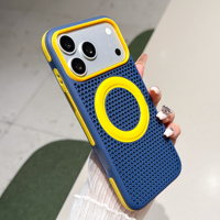 Étui de téléphone magnétique avec logo personnalisé pour iPhone 13-18 Series, étui en maille à forte aspiration 2800GS avec revêtement anti-traces de doigts