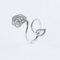 Vente flash Bague en argent 925 avec zircon en forme de cercle ouvert