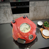 Machine à faire des pizzas électrique rouge facile à utiliser avec une plaque en pierre