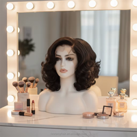 Peluca rizada sin pegamento 13*4 de 12 pulgadas con cierre de encaje transparente, cabello humano Remy virgen vietnamita, peluca SDD de longitud corta para mujeres negras