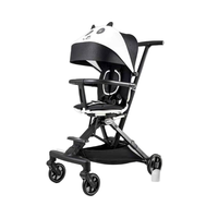Poussette pliable 3-en-1 avec nacelle et grandes roues, design léger, autoportante, capacité de charge 20 kg, pour bébés de 0 à 3 ans - Vente en gros