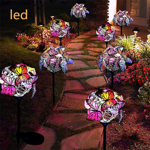 Papillon solaire piquet de jardin en métal lumières de jardin solaires sculpture de vent décorative extérieure pour la lumière led étanche de cour - Product Image 4