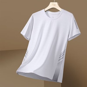 T-<span class=keywords><strong>shirt</strong></span> de sport <span class=keywords><strong>vintage</strong></span> pour hommes en gros respirant col rond style loisirs haut tissé à manches courtes pour jeunes et adultes - Product Image 5