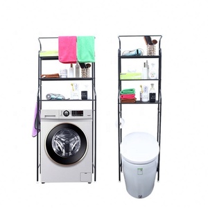 Estante de baño de acero inoxidable de tres niveles Estante de almacenamiento de metal para lavadora - Product Image 3