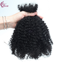 Estensioni di capelli umani al 100% FH, capelli afro kinky sfusi per micro trecce, dreadlock all'uncinetto, intrecciatura boho, tessitura a doppia trama