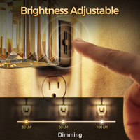 Veilleuse LED ZHILAI à brancher, veilleuse en cristal, veilleuses à capteur crépusculaire, à intensité variable pour chambre, couloir, escalier