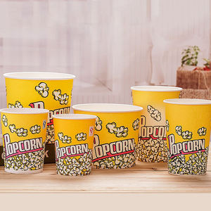 Seau à popcorn en papier jetable de qualité alimentaire, personnalisé avec logo imprimé, pour l'emballage du popcorn (vente en gros) - Product Image 4