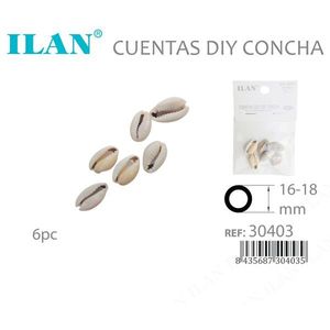 Perles de coquillages ILAN 16-18 mm pour la fabrication de bijoux artisanaux DIY, lot de 6 - Product Image 3