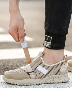 Bottes de sécurité antidérapantes pour hommes, avec embout en acier, pour l'été et l'hiver, en cuir véritable, semelle extérieure en PU, pour usage en usine - Product Image 6