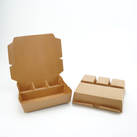 Boîte à lunch personnalisée en papier kraft biodégradable avec compartiments divisés pour la livraison de repas