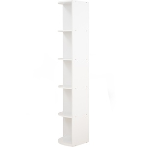 Space-Saving White MANDO <b>Corner</b> Shelf <b>Unit</b> Made in Malaysia Tall Vertical Display Rack for Small Living Room and Bedroom <b>Corner</b> - Product Image 3