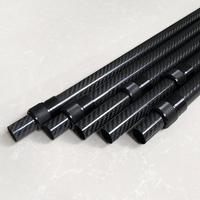 Juli Pôle télescopique en feutre de carbone anti-rotation personnalisable - 3 pieds/2 m Longueur réglable avec filetage ACME (trou central 0,5 pouce)