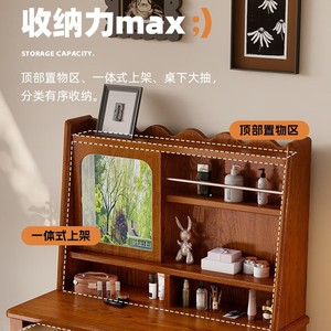 French Retro Style Dressing <b>Table</b> Solid Wood Flip Top <b>Mirror</b> Storage Bedroom Makeup <b>Vanity</b> - Product Image 2