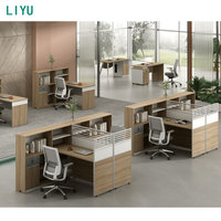 Bureau d'ordinateur en bois multifonctionnel extensible au design moderne personnalisable Liyu avec tiroir de rangement pour dossiers, mobilier de bureau commercial