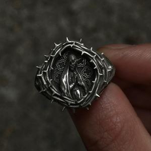 Anillo Clásico de Acero Inoxidable con Calavera de Zombi para Hombre y Mujer, con Incrustaciones de Dientes de Vampiro, Estilo Punk, Ideal para Regalo de Boda o Fiesta - Product Image 6