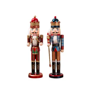 M58226 38Cm Grosir Dekorasi Natal Patung-patung Nutcracker Kayu