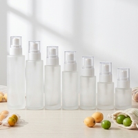 Bouteille de Lotion en verre givré avec pompe à Lotion pour emballage cosmétique, prix d'usine de gros, 20ml, 30ml, 40ml, 100ml