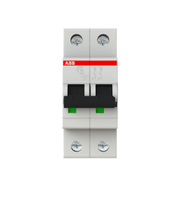 Protector de Cortocircuito MCB ABB S202-C50 50A 2P de Grado Industrial, Mini Interruptor Automático para Proyectos de Ingeniería Eléctrica