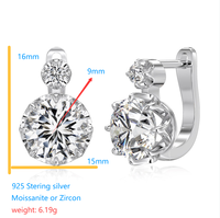 Boucles d'oreilles créoles Adodo en argent sterling S925 personnalisées, avec moissanite couleur D VVS1, bijoux de gros fiables