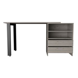 Light Gray 2-Drawer 2-Shelf <b>Computer</b> Writing <b>Desk</b> - Product Image 4