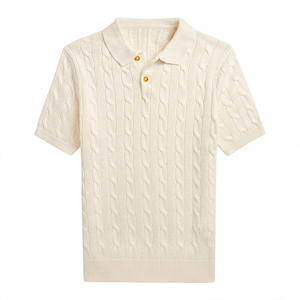 Suéter de <span class=keywords><strong>Punto</strong></span> Personalizado para <span class=keywords><strong>Hombre</strong></span>, Lana/Viscosa, <span class=keywords><strong>Jersey</strong></span> de Verano de Manga Corta, Polo de <span class=keywords><strong>Punto</strong></span>, Logotipo de Fábrica, MOQ Bajo - Product Image 3