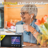 Radio Digital Portabel MEDING Vintage dengan Jam Alarm, Layar LCD 2,4 inci, Pengaturan Alarm Ganda, Baterai Isi Ulang, dan Pemutar MP3