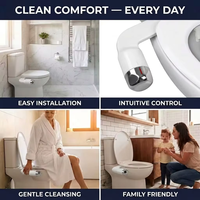 Bidet WC OEM Mini ABS Moderne pour Hôtels, Installation Facile, Eau Froide, Nettoyage Automatique, Buse Dissimulée, Démontage Rapide, Non Électrique