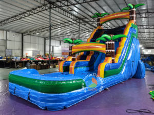 Nuevo Tobogán Acuático Inflable Tropical Comercial con Piscina Inflable Gigante para Alquiler en Fiestas, Precio de Fábrica - Product Image 2