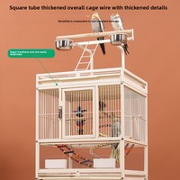 Cage à oiseaux empilable et compartimentée avec plateau de jeu et support roulant pour perroquets, canaris, calopsittes, tourtereaux, pinsons, perruches, conures
