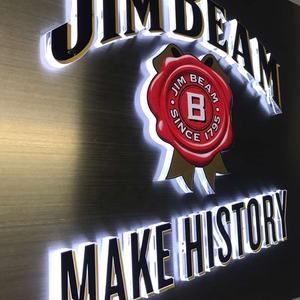 Logo in metallo ha portato il segno della scatola luminosa con lettere Logo in rilievo 3D - Product Image 5