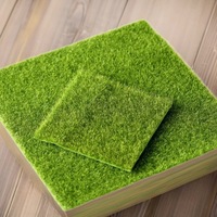 Tapis de mousse artificielle réaliste vert floqué avec support pour terrarium, diorama, jardin miniature, décoration artisanale