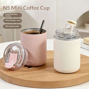 แก้วกาแฟขนาดเล็ก N5 รุ่น L260513 ความจุ 280 มล. แบบสองฝา 304 สแตนเลสสตีล เก็บอุณหภูมิ พร้อมหลอดดูดและแปรงทำความสะอาด ดีไซน์มินิมอล เหมาะสำหรับใช้ที่โรงเรียน บ้าน หรือที่ทำงาน - Product Image 3