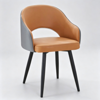 Chaise de salle à manger en cuir de style chinois minimaliste italien, de luxe léger et moderne, haut de gamme, pour la maison, le bureau et les restaurants.