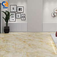 Carreaux de porcelaine émaillée brillante moderne à texture pierre antidérapante 60x120cm, antibactériens et résistants aux acides pour sols intérieurs de salle de bain